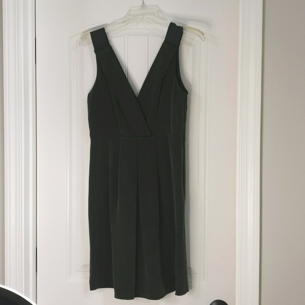 J. Crew Silk Olive Green Sleeveless Dress